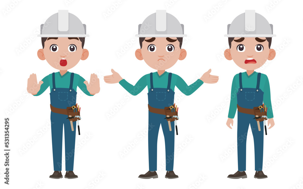 Repairman with different poses. vector Repairman with different poses. vector