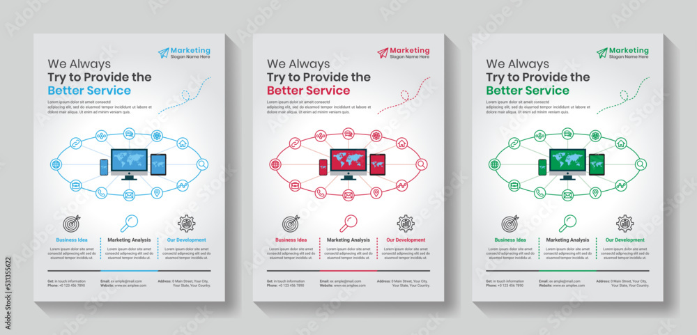 Marketing Flyer Corporate Business Brochure Template Design Leaflet