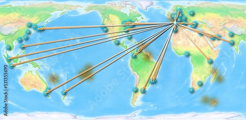 France concept map centerd on America, export concept map for France on white background suitable for export concepts. File is suitable for digital editing and large size prints. photo