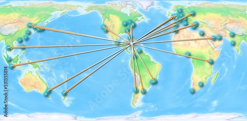 Jamaica concept map centerd on America, export concept map for Jamaica on white background suitable for export concepts. File is suitable for digital editing and large size prints. photo