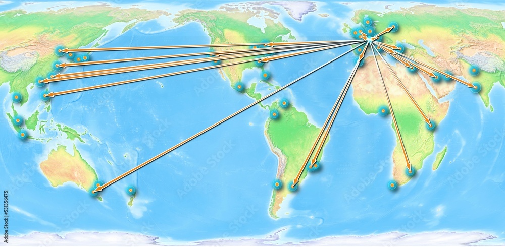 Export Treemap Swiss Switzerland concept map centerd on America, export concept map for ...