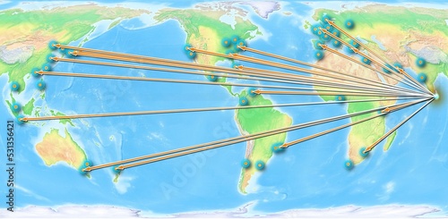 Sri Lanka concept map centerd on America, export concept map for Sri Lanka on white background suitable for export concepts. File is suitable for digital editing and large size prints. photo