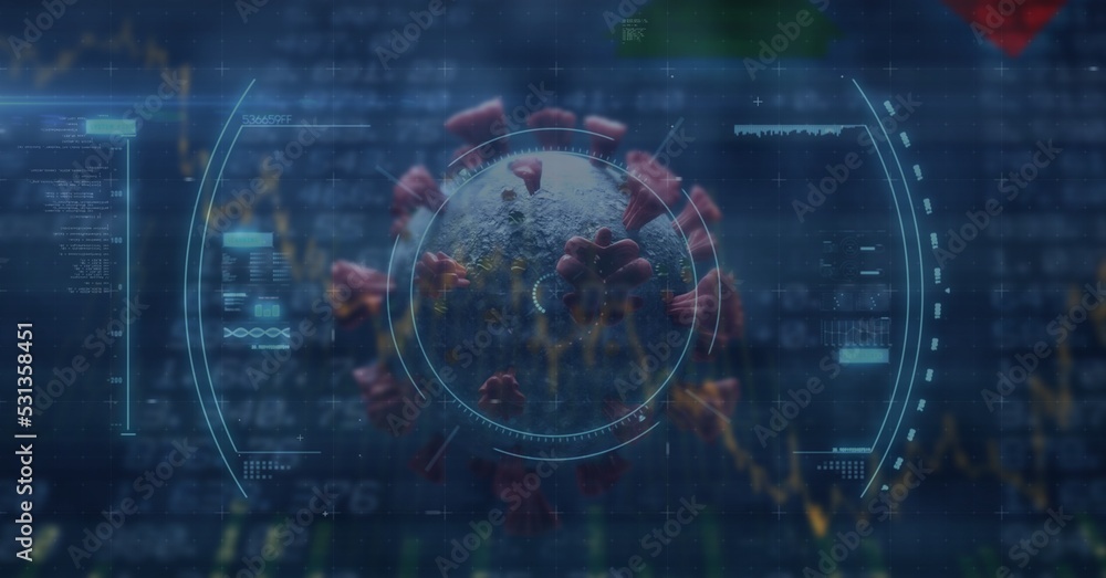 Scope scanning Covid-19 cells against data processing Scope scanning Covid-19 cells against data processing