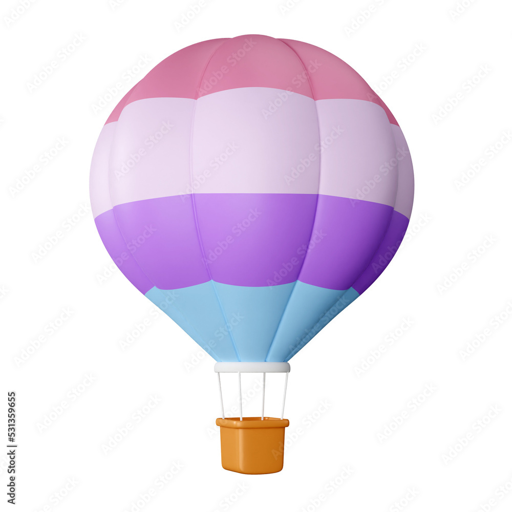Naklejka premium 3D Rendering Hot Air Balloon