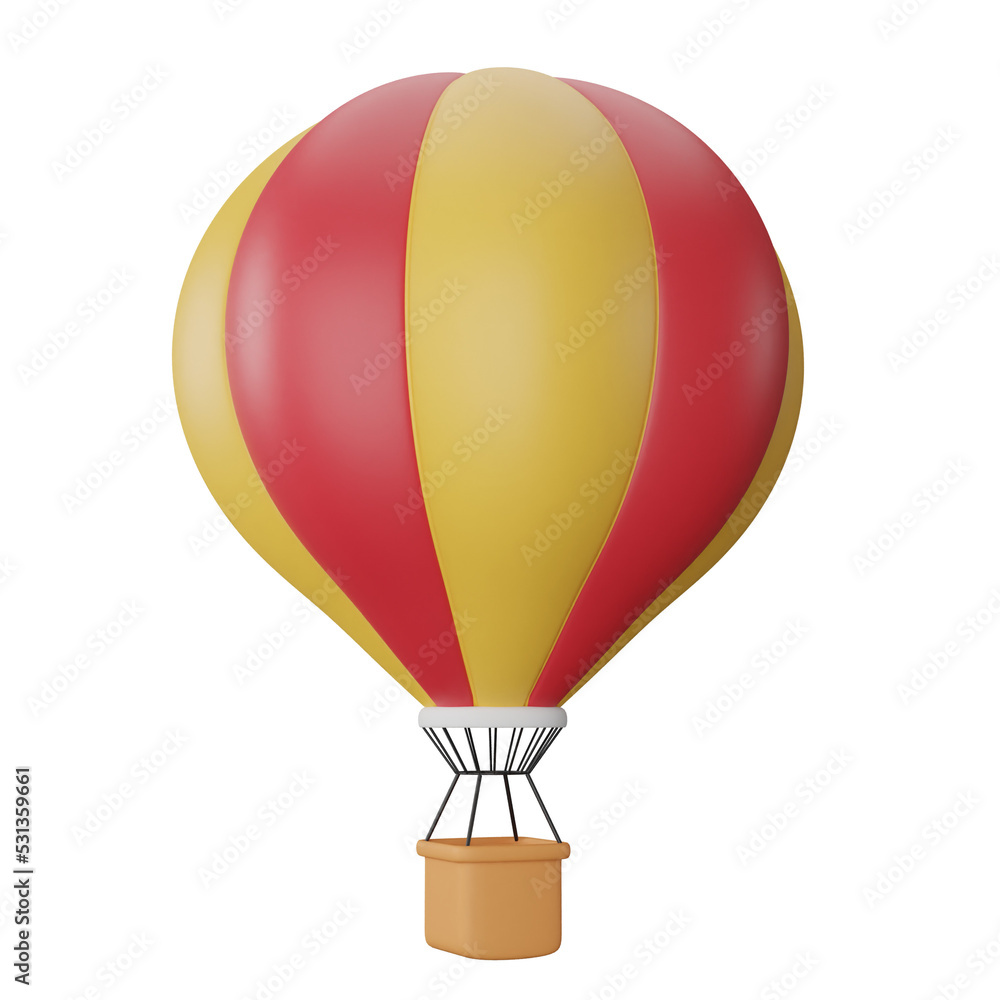 Naklejka premium 3D Rendering Hot Air Balloon