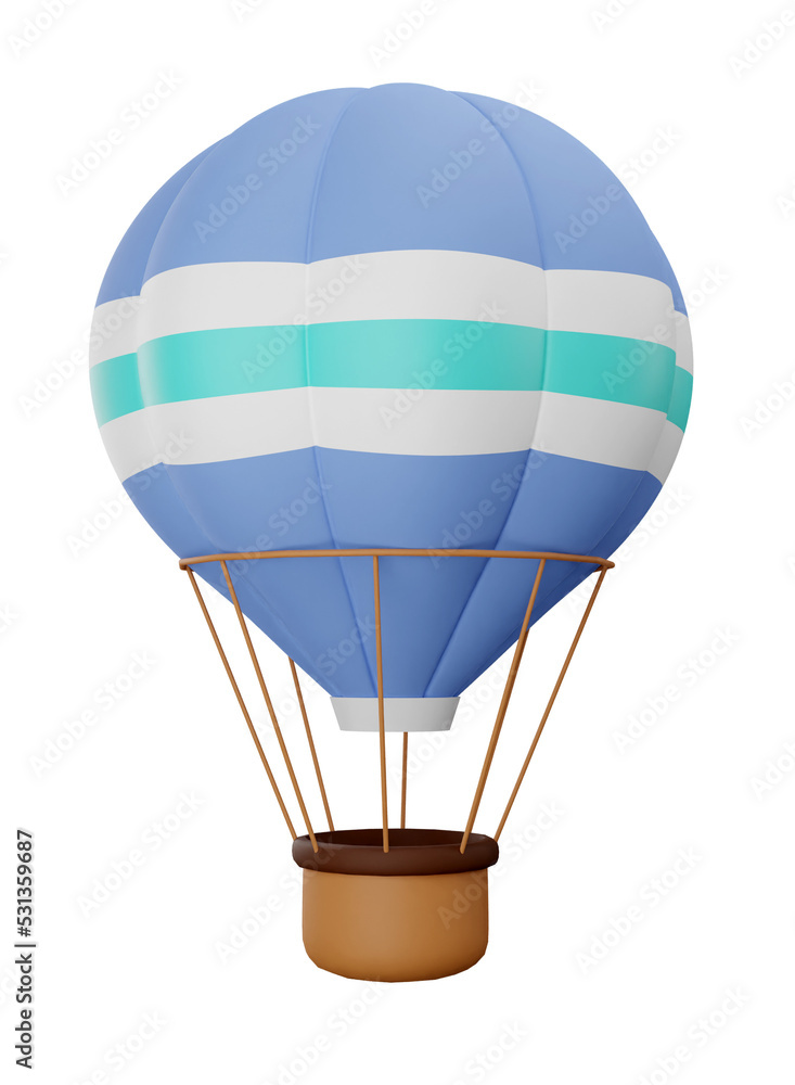 Naklejka premium 3D Rendering Hot Air Balloon