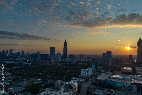 Atlanta sunris over downtown and midtown