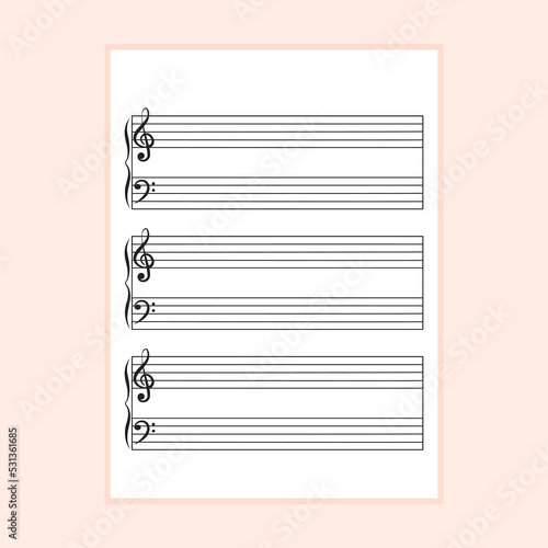 set of sheets piano blank music sheet
