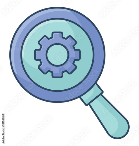 loupe with cogwheel