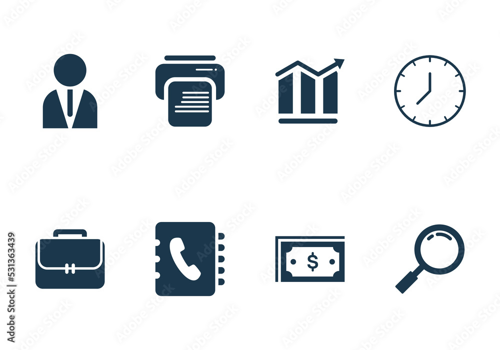 a set of work related icons on a white background a set of work related icons on a white background