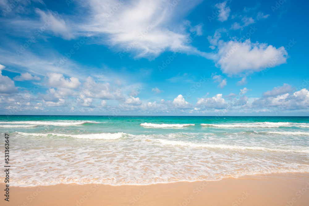 Summer beach in Phuket.blue sky and white cloud. Summer beach in Phuket.blue sky and white cloud.