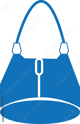 Ladies handbag icon, woman purse symbol blue vector, woman accessories icon vector