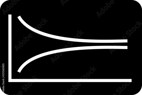 Isolated icon of ML math learning curve. Concept of artificial intelligence, deep learning and machine learning.