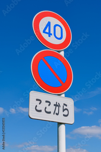 【交通標識】最高速度と駐車禁止の規制標識