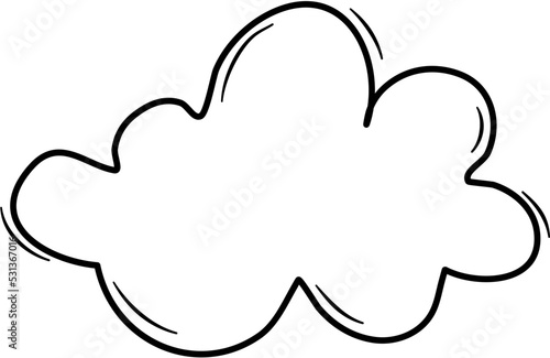 Fototapeta Naklejka Na Ścianę i Meble -  Cartoon Doodle Cloud Icon