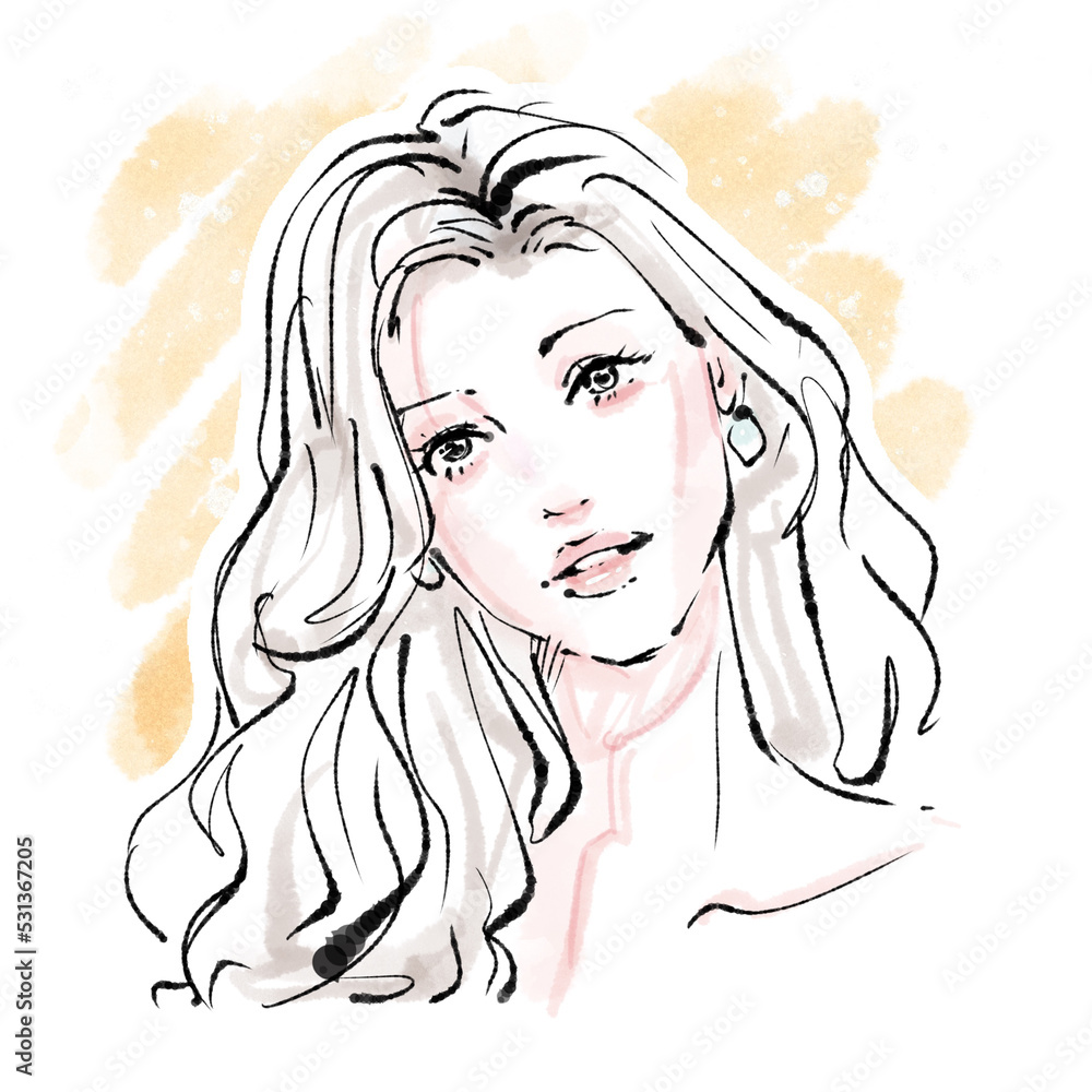 女性の手描きイラスト素材stock Illustration Adobe Stock