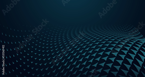 Abstract blue geometric triangles curved surface background. Sports background. Vector illustration © pickup