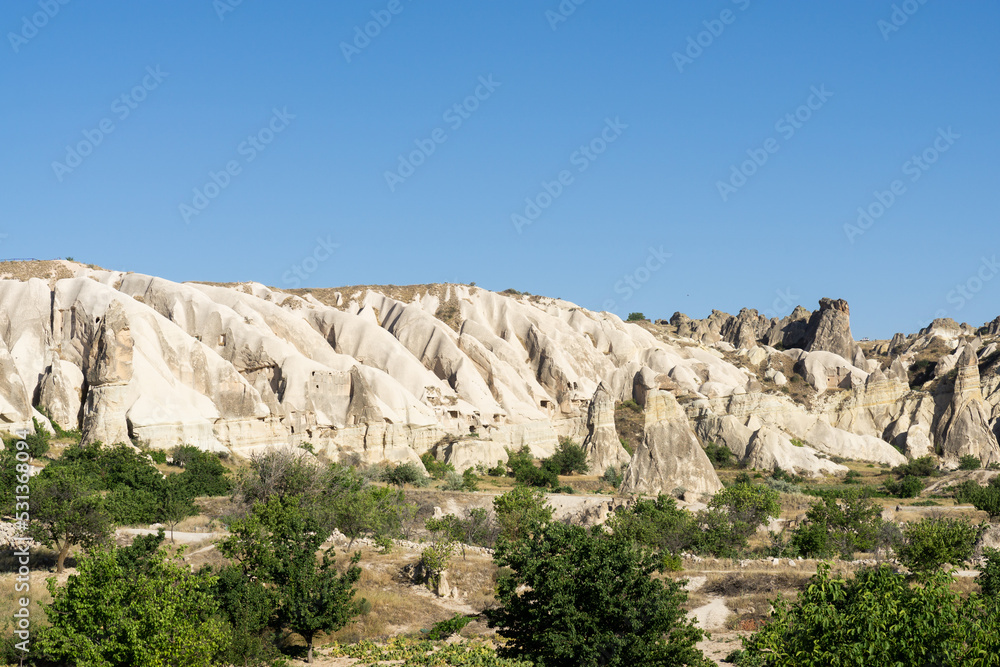 Fototapeta premium Landscape of geological formations in Cappadocia, Turkey