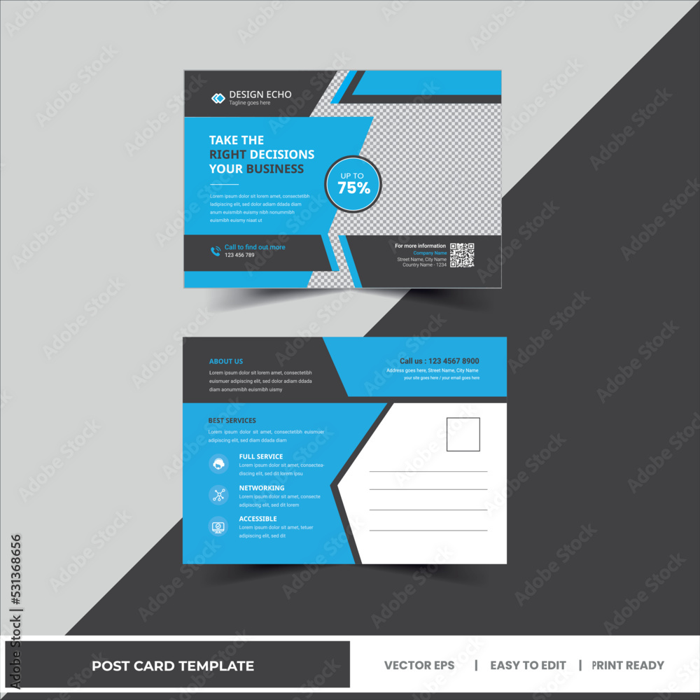 Postcard template Corporate business postcard Corporate