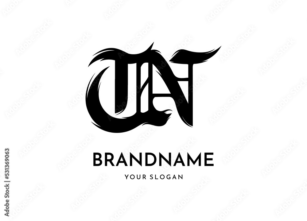 Obraz premium Letter TN logotype emblem, modern creative trendy brand symbol. Alphabet logotype vector design