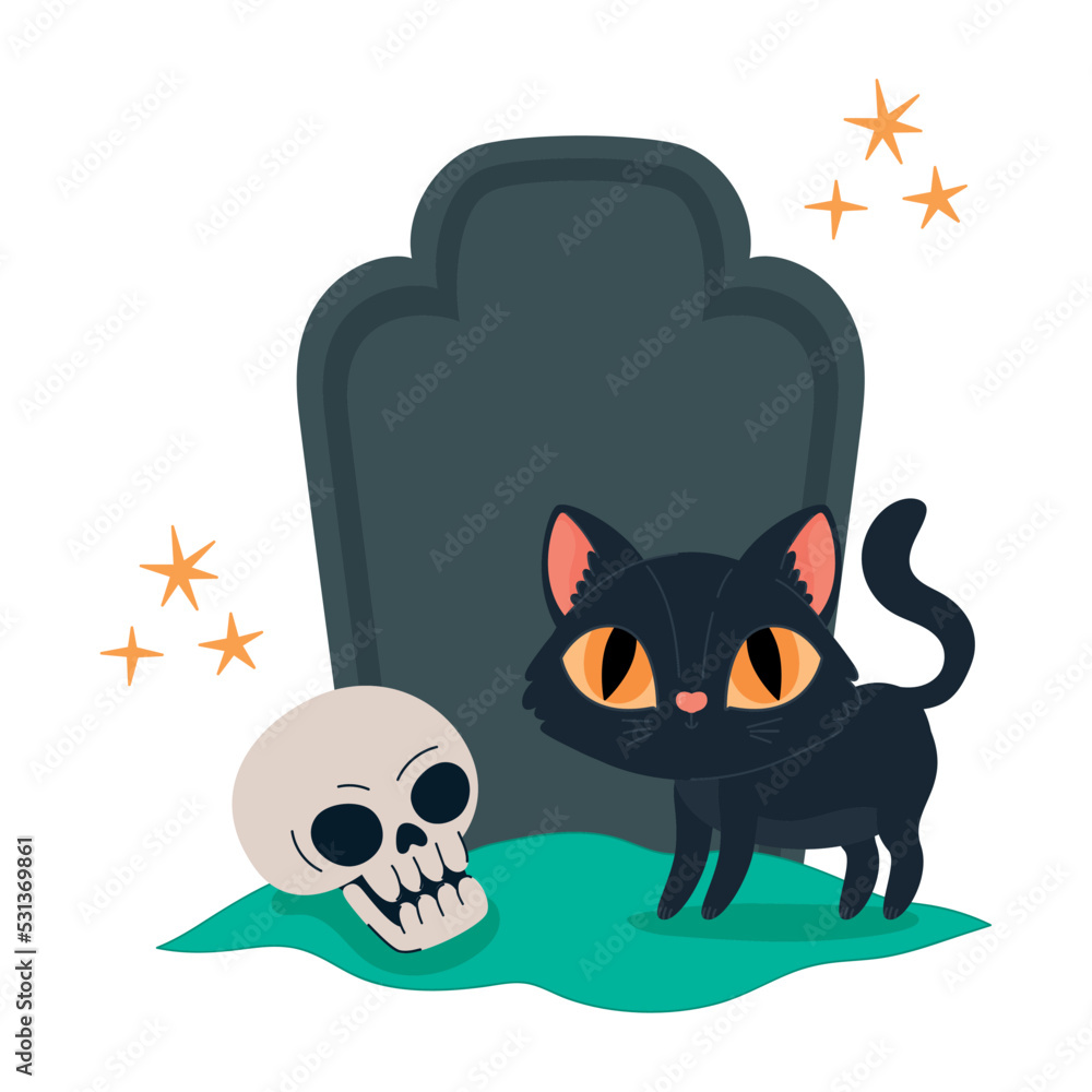 halloween cat on gravestone halloween cat on gravestone