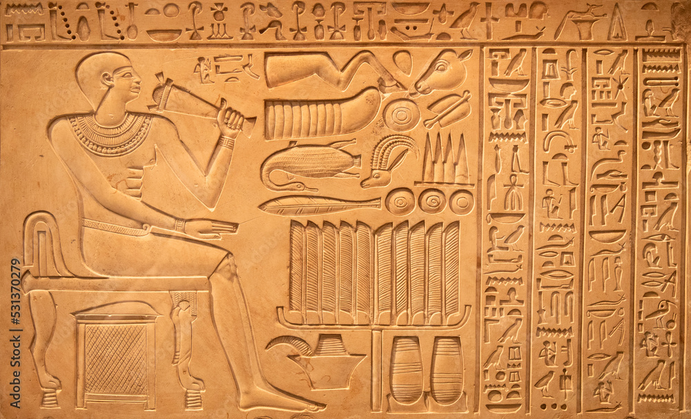 Fototapeta premium Hieroglyphs on the wall