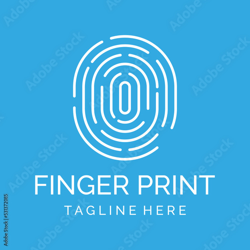 Modern human fingerprint vector logotype. Fingerprint for identity, business card, technology, digital.