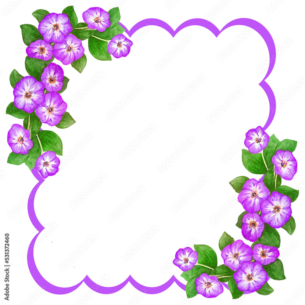 rectangular frame with flowers