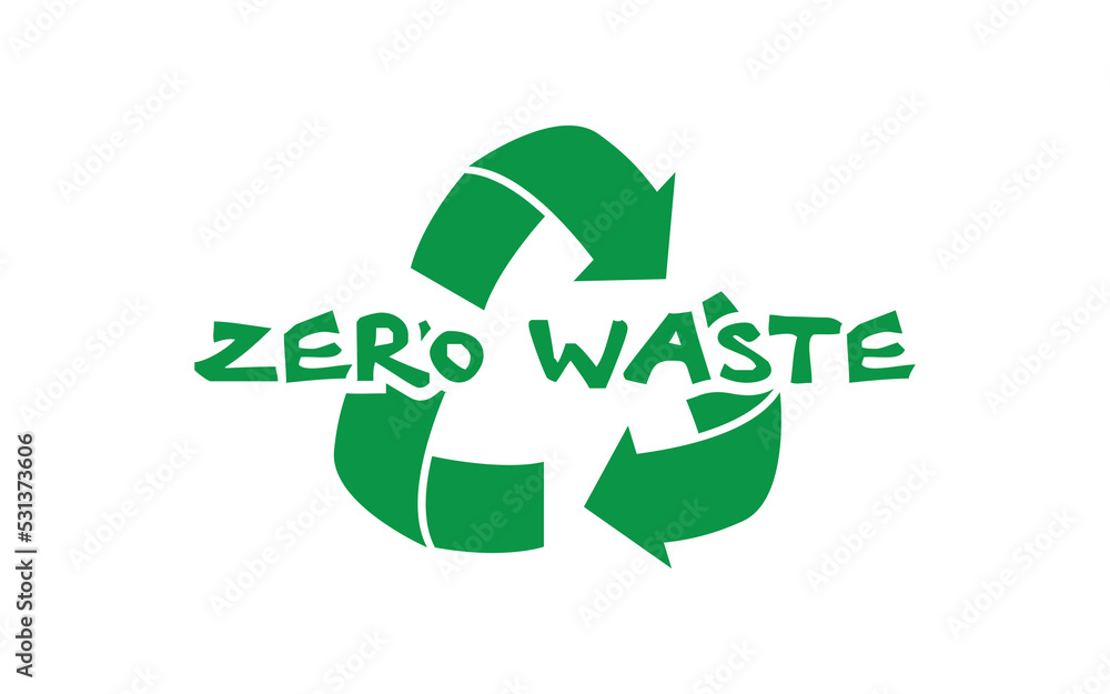 zero waste sign on white background zero waste sign on white background