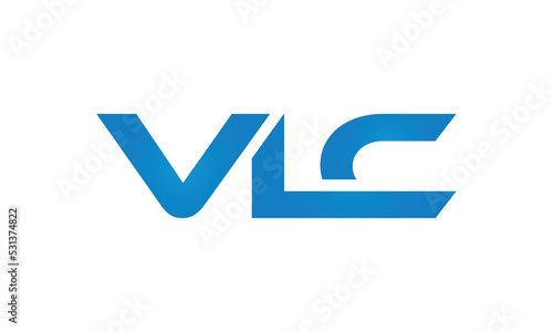 VLC monogram linked letters, creative typography logo icon photo