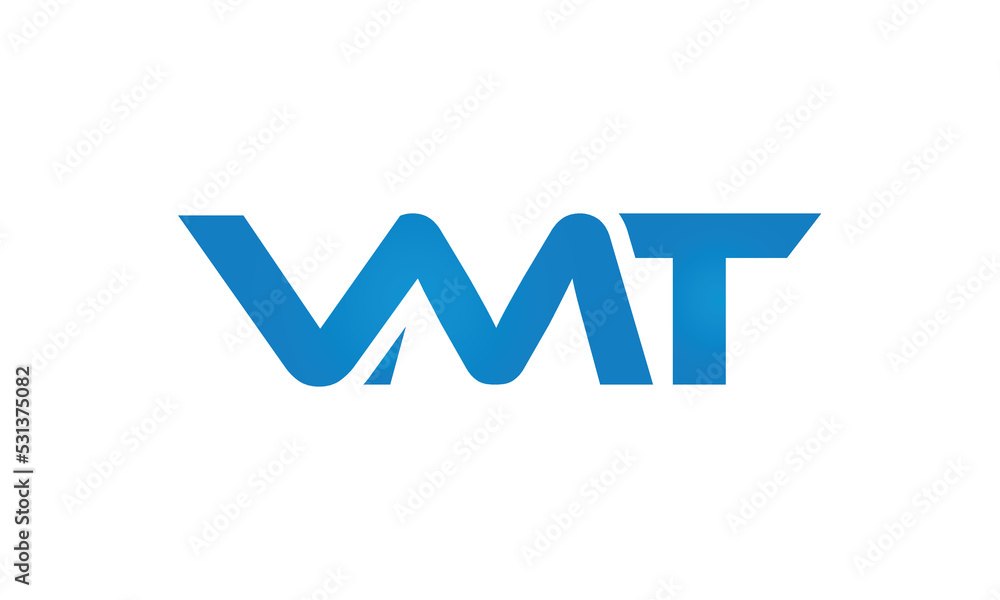 VMT monogram linked letters, creative typography logo icon VMT monogram linked letters, creative typography logo icon