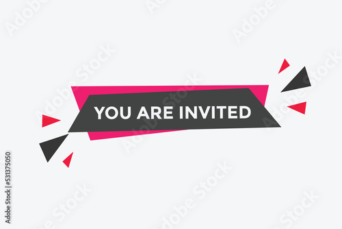 Free Download You are invited concept Colorful label sign template. You are invited symbol web banner.
 - GFXLoad