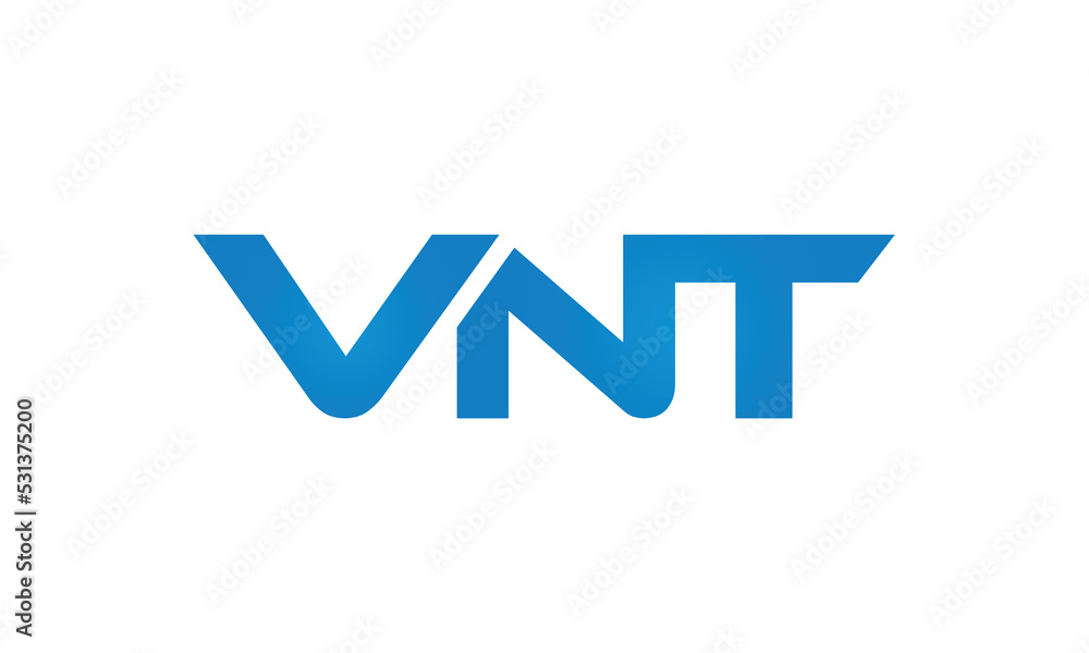 VNT monogram linked letters, creative typography logo icon VNT monogram linked letters, creative typography logo icon