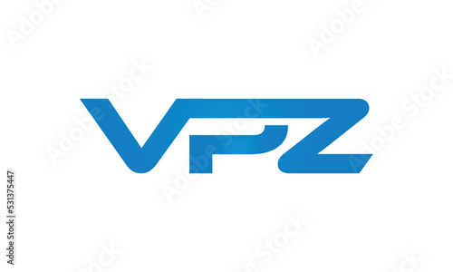 VPZ monogram linked letters, creative typography logo icon