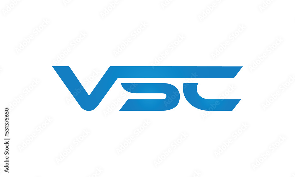 VSC monogram linked letters, creative typography logo icon VSC monogram linked letters, creative typography logo icon