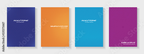 Vector set of halftone background. For book cover, notebook cover, brochure, poster, flyer, web banner, etc.