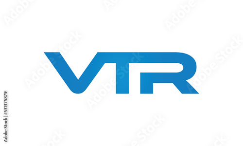 VTR monogram linked letters, creative typography logo icon