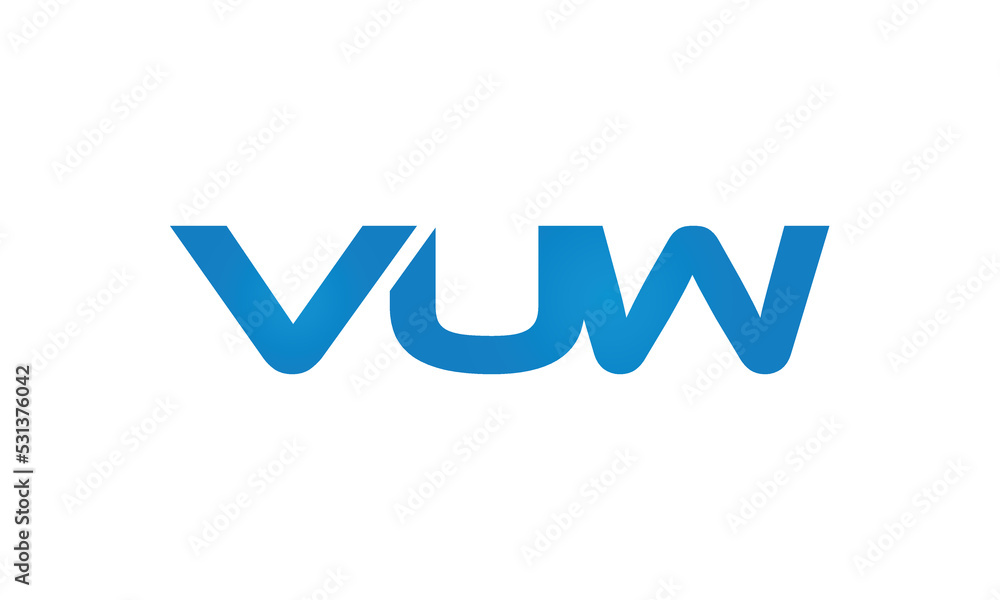 VUW monogram linked letters, creative typography logo icon VUW monogram linked letters, creative typography logo icon