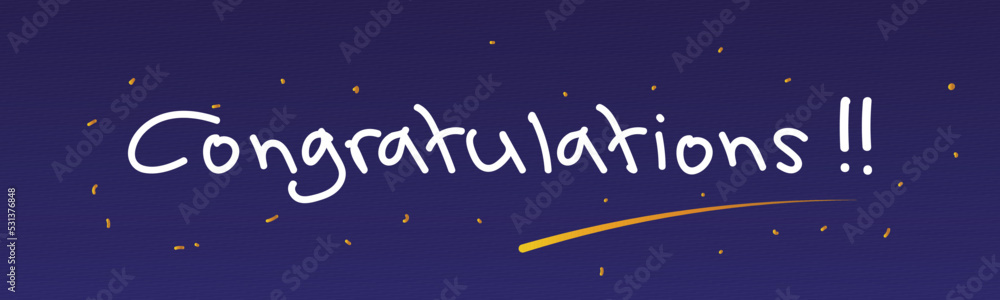 Congrats, Congratulations banner. Handwritten modern brush lettering blue background isolated vector Congrats, Congratulations banner. Handwritten modern brush lettering blue background isolated vector