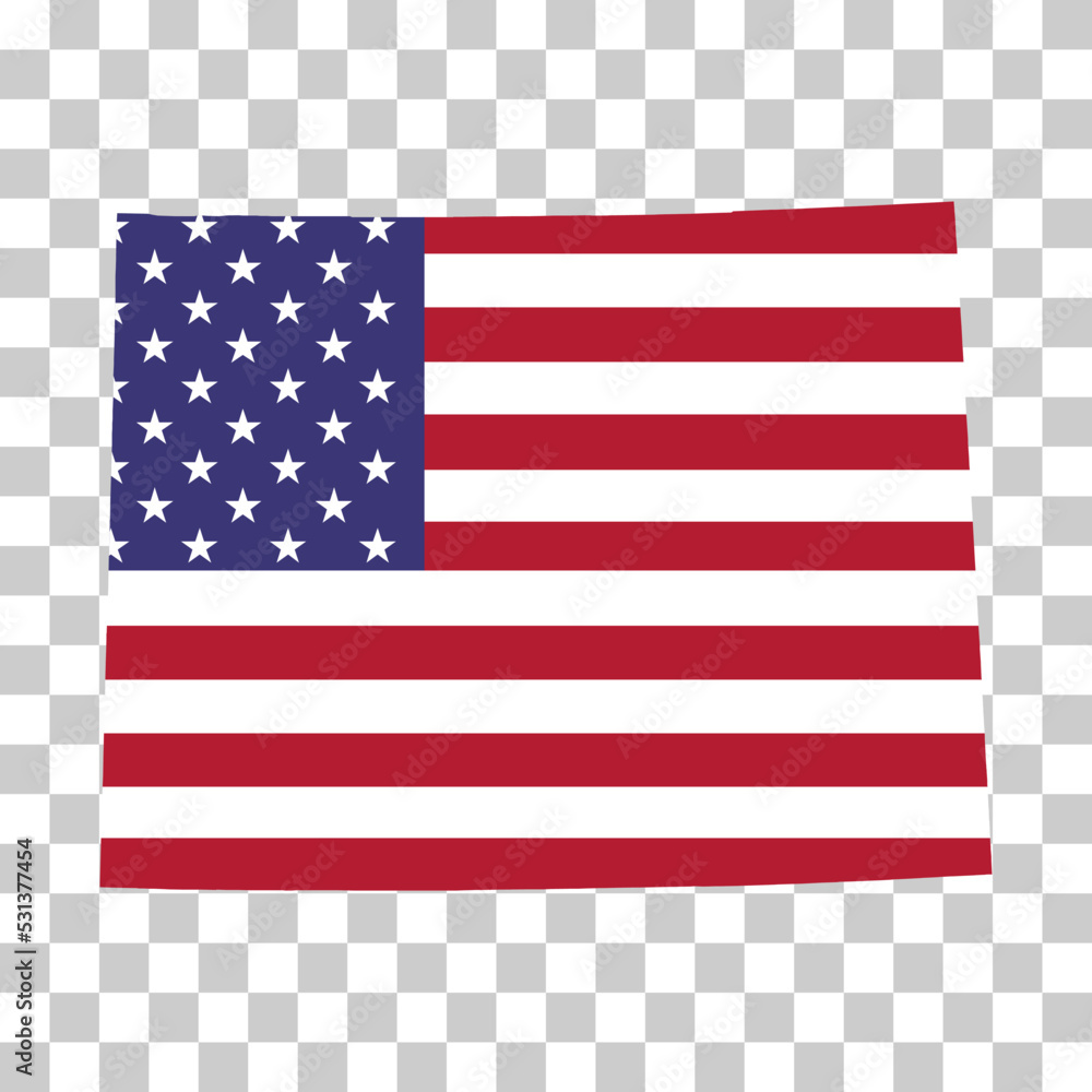 Fototapeta premium Wyoming map shape, united states of america. Flat concept icon symbol vector illustration