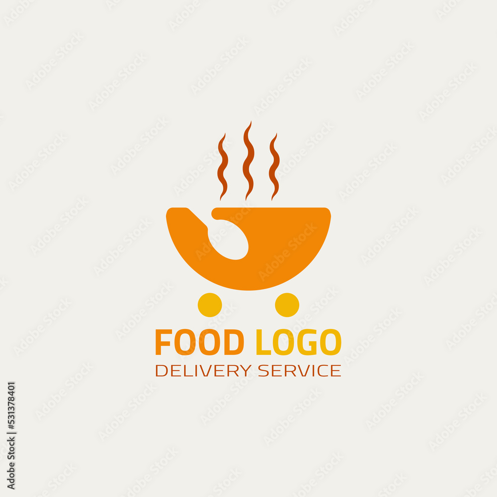 Hot food delivery logo with added wheels. Hot food delivery logo with added wheels.