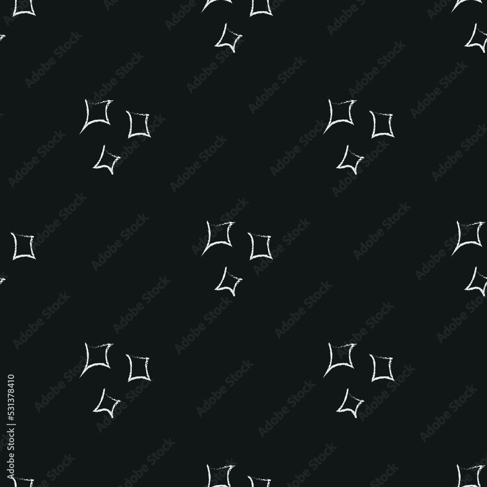 Doodle cosmic seamless pattern in childish style. Hand drawn abstract space stars. Black and white. Doodle cosmic seamless pattern in childish style. Hand drawn abstract space stars. Black and white.