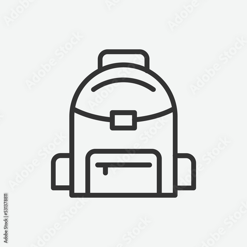 School bag vector icon. Bag icon symbol. School bag vector illustration on isolated background. School sign for mobile concept and web design