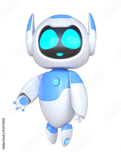 Chatbot character for support service concept.  3D illustration