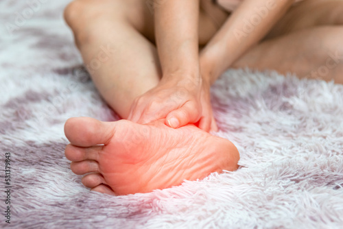 soles inflammation of the human foot bones photo
