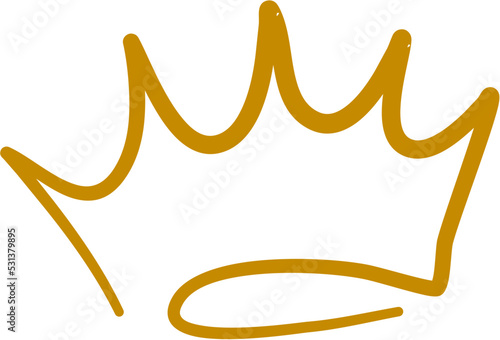 Yellow Hand Drawn Crown
