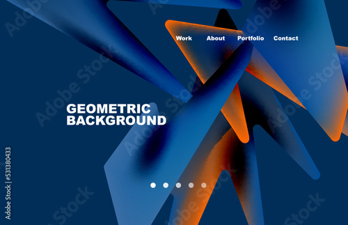 Broken pieces abstract background. Trendy background for your landing page design, concept of web page design for website and mobile website