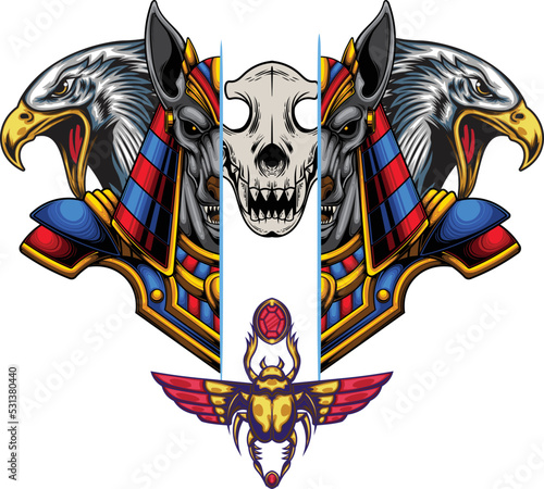 Illustration of god anubis with premium quality stock vector