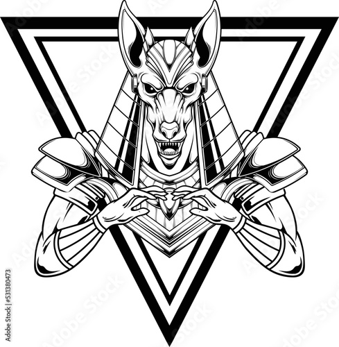 Illustration of god anubis with premium quality stock vector