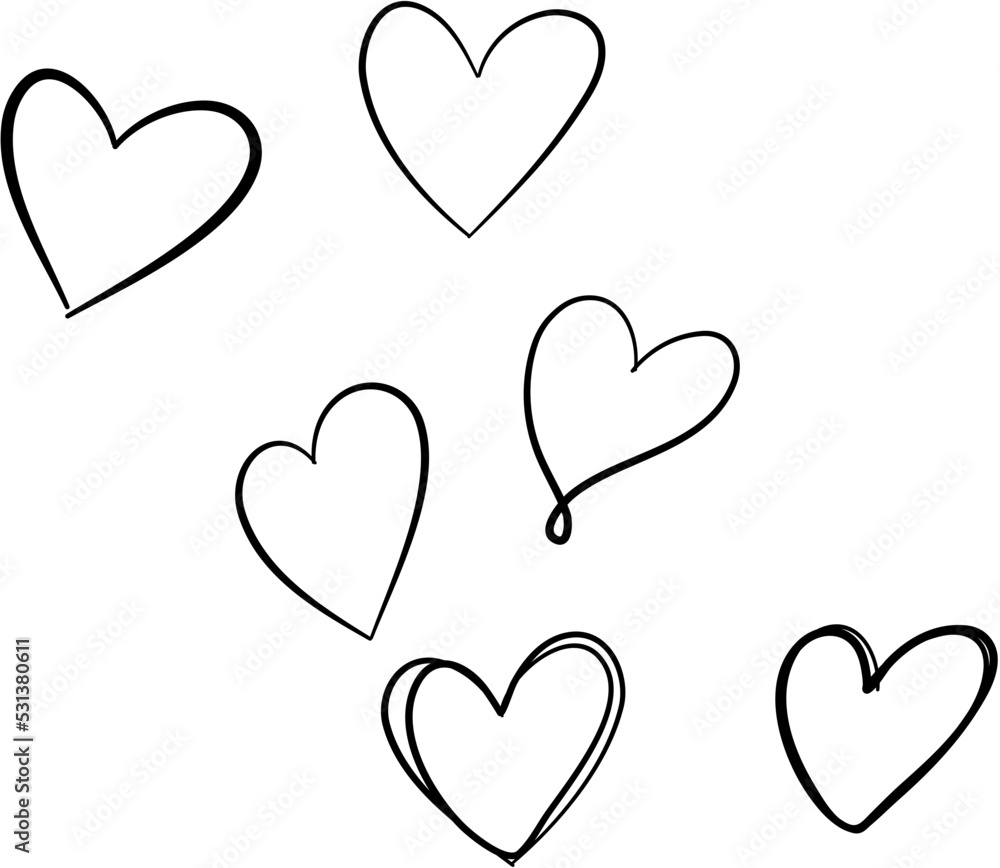 Group of Hearts Doodle Illustration Group of Hearts Doodle Illustration